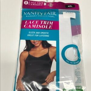 Vanity Fair white Lace Trim Camisole 4XL